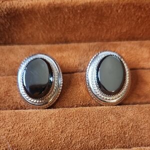 Whiting Davis | Clip-On Oval Earrings | Vintage